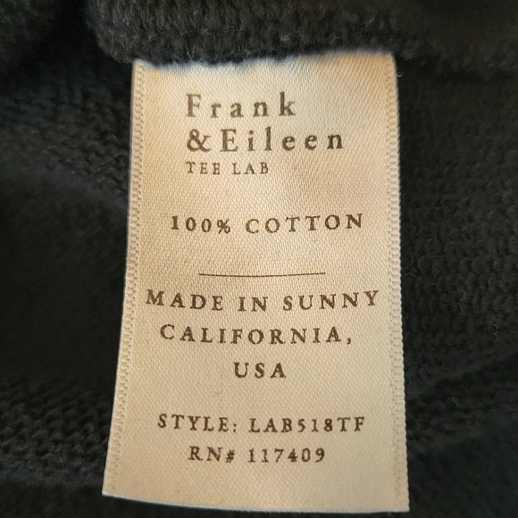 Frank & Eileen Effie Funnel Neck Capelet Black Sz Medium Raw Hem Edges Side Slit - Picture 10 of 11